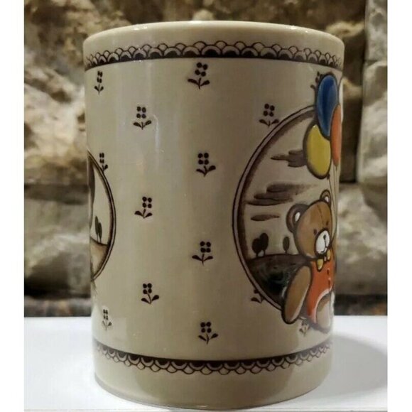 Teddy Bear Balloon Birthday Party Coffee Mug Tea Hot Chocolate Otagiri Looking - Picture 4 of 7